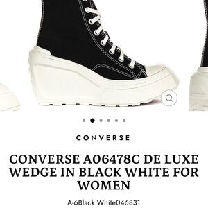 Converse Women's Black and White Wedge Sneakers